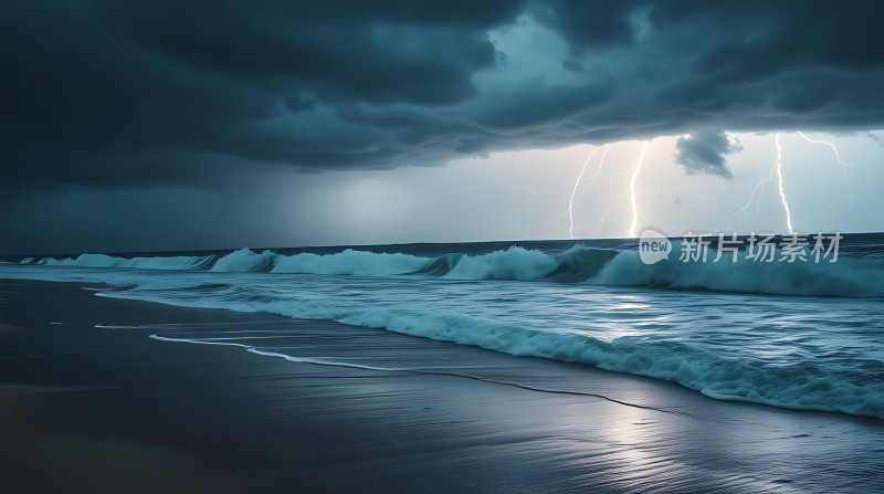 雷雨夜的海滩