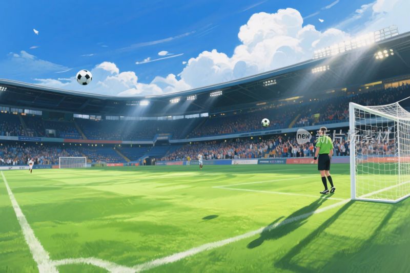 足球比赛赛场插画