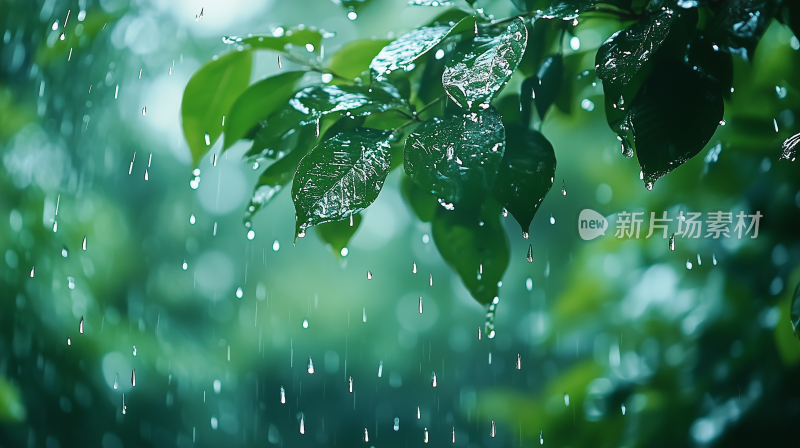 雨珠2雨滴 雨水 绿叶