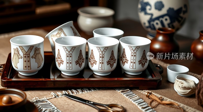 新片场素材 精美茶具展示