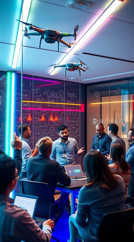 智能会议室里的头脑风暴会议