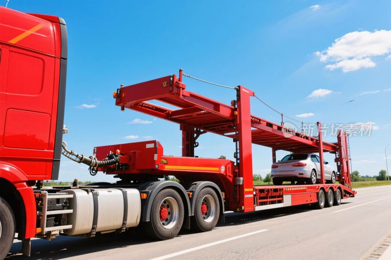 红色货运运输卡车