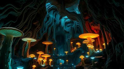 神秘洞穴中的奇幻蘑菇世界 神秘洞穴中的奇幻蘑菇世界