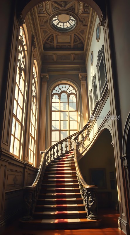 阳光下的宏伟楼梯