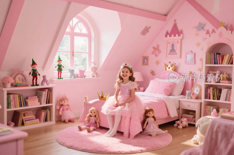粉色公主儿童房