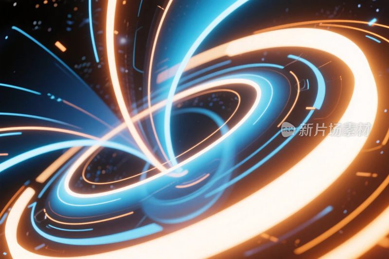 抽象环形光效插画