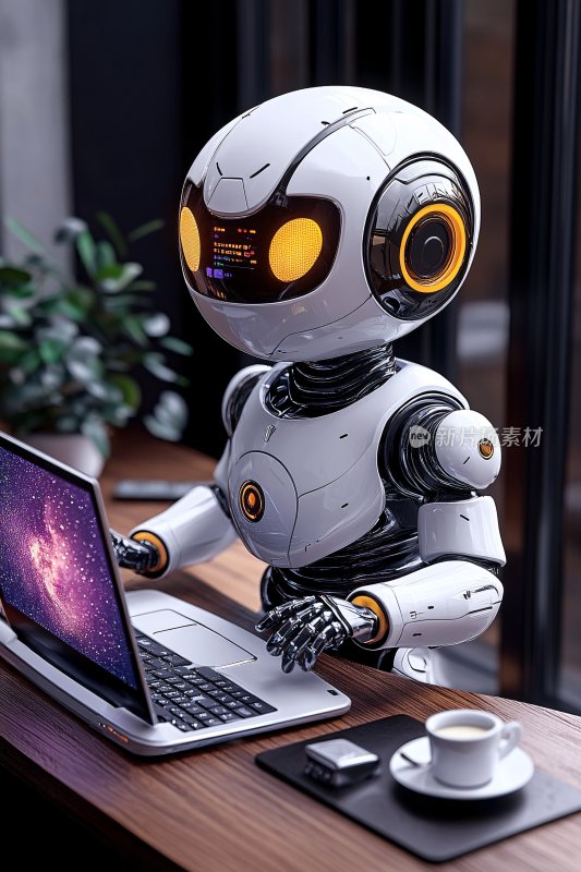 机器人使用笔记本电脑场景