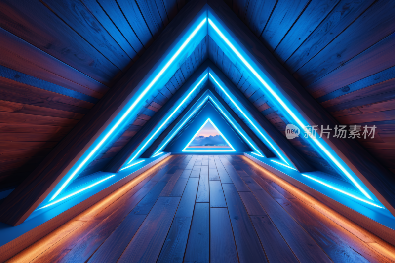 三角形房间特写铺有木地板蓝光高清背景图片