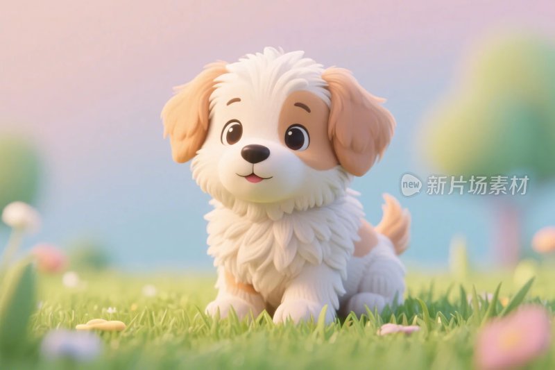 卡通小狗草地图