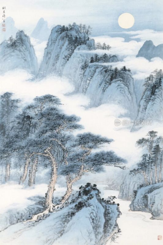 国风山水水墨画