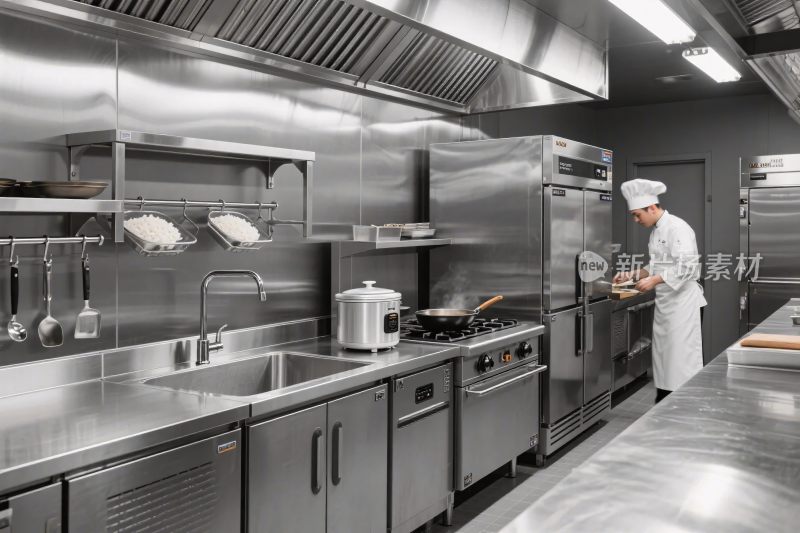 专业厨房操作场景