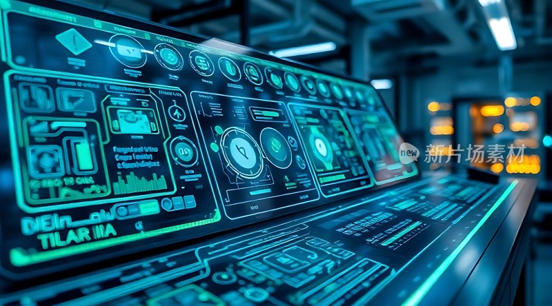 未来科技控制台全息界面操作中心