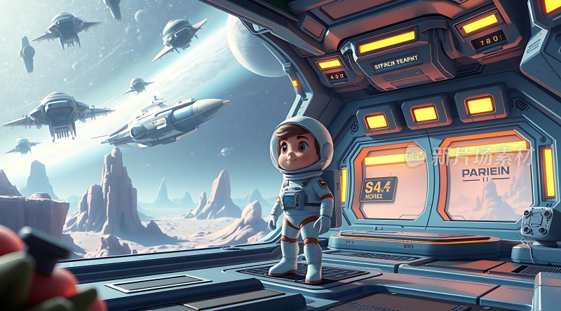 太空探索之旅小宇航员与星际飞船