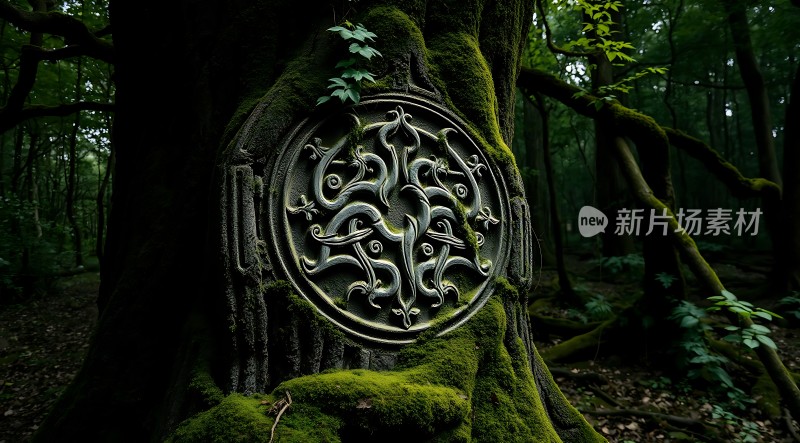 神秘森林中的古老徽章