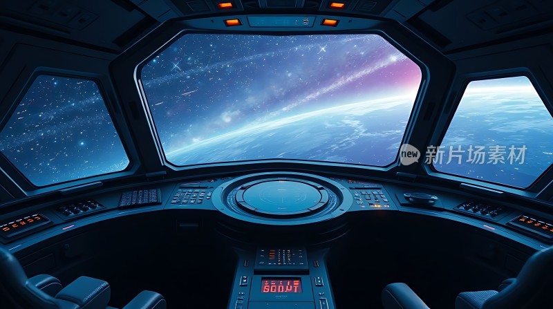 星际飞船驾驶舱内景