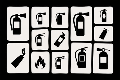 灭火器图标插画集合 灭火器图标插画集合