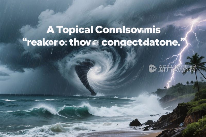 龙卷风风暴海浪闪电海滩