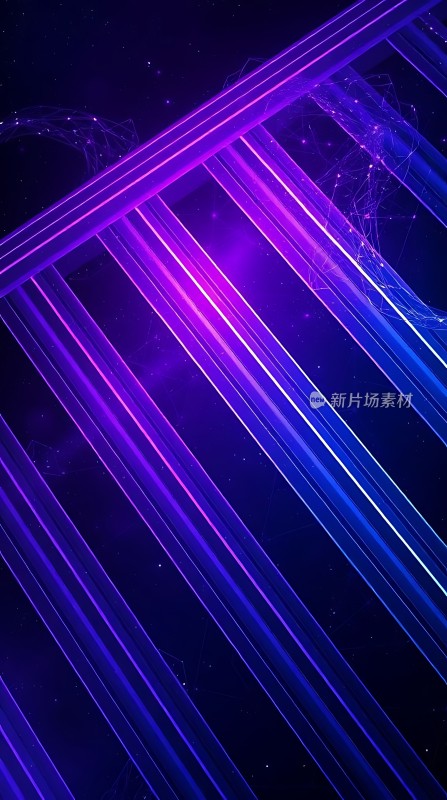 紫色光束交织的宇宙空间