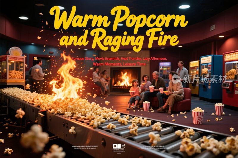 影院爆米花火焰场景
