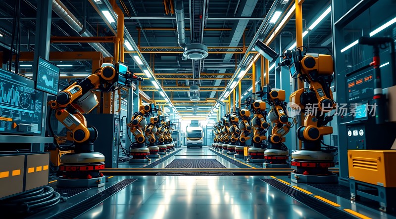 智能工厂机器人生产线高效运作