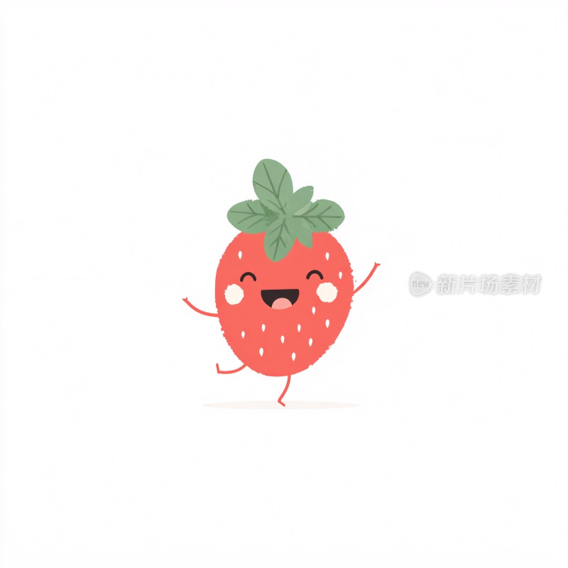 可爱卡通草莓形象插画