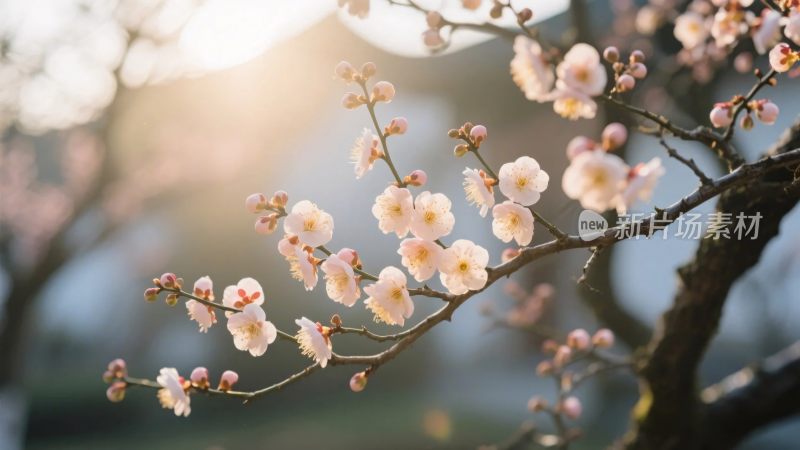 樱花枝头繁花图