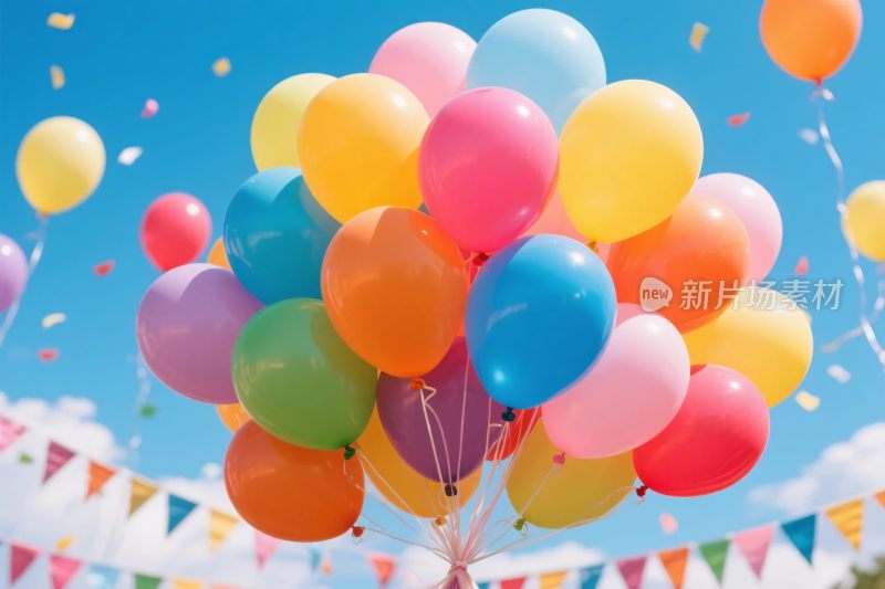 彩色气球装饰画面