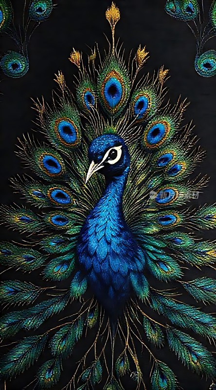 孔雀开屏展华彩