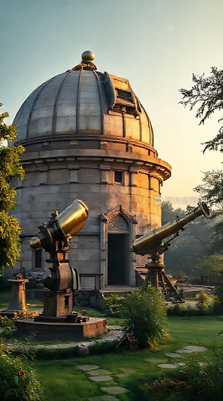 古老天文台与金色望远镜