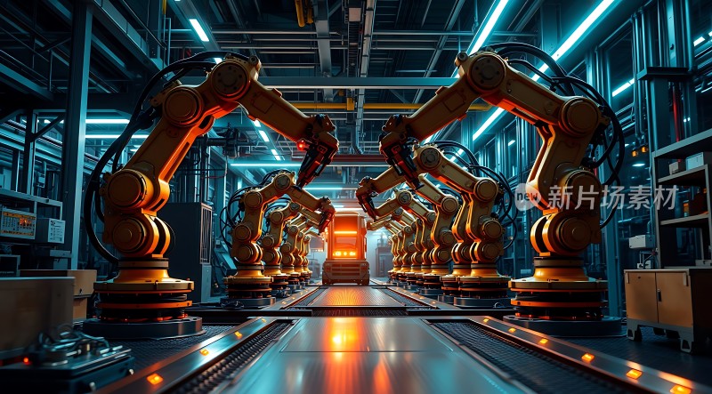 未来工厂智能机械臂生产线