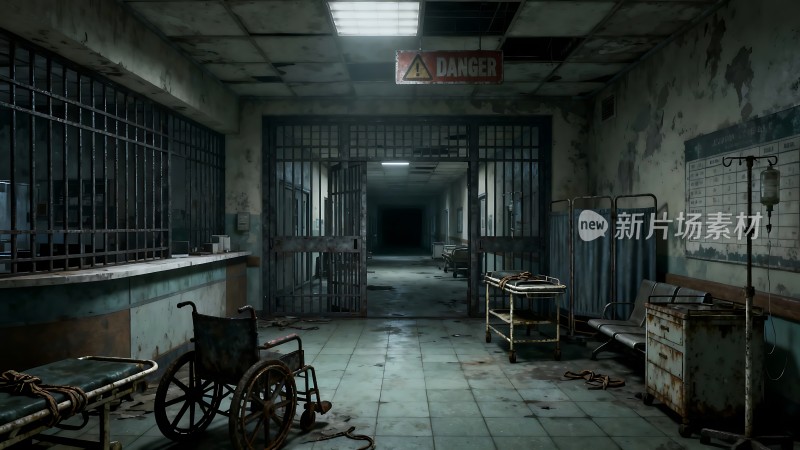 废弃医院惊悚走廊