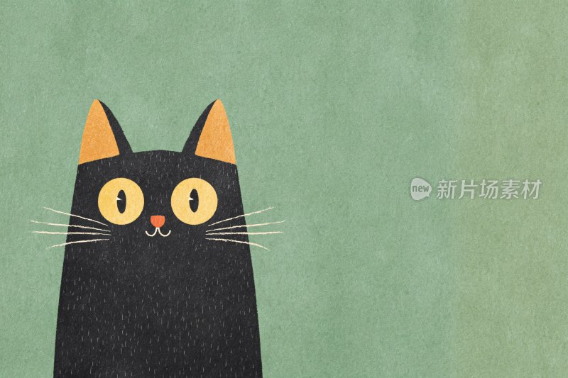 可爱黑猫插画形象