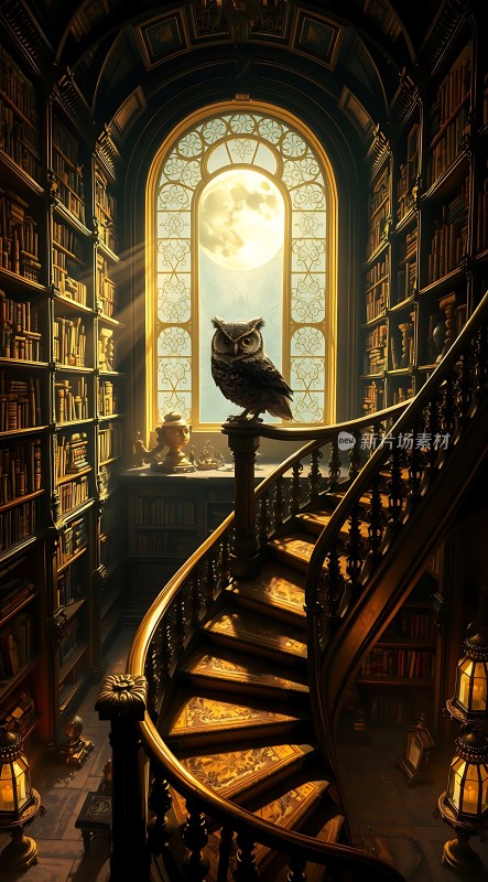 月光下的神秘图书馆