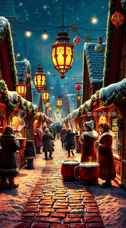 圣诞集市温馨夜市