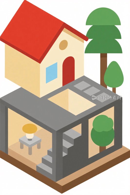 等距房屋插画