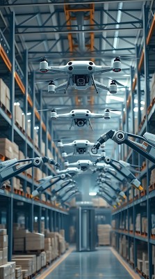 智能仓库无人机与机械臂协作高效作业 智能仓库无人机与机械臂协作高效作业