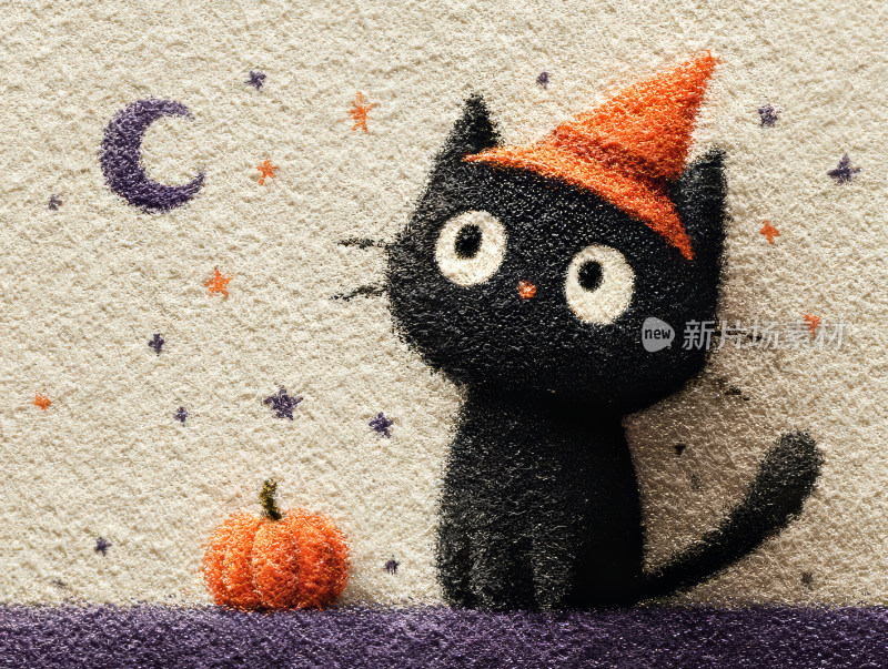万圣节黑猫与南瓜