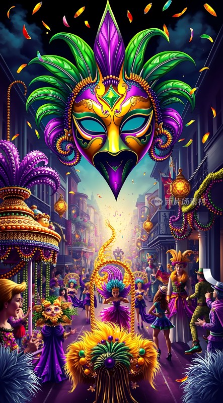 狂欢节面具游行