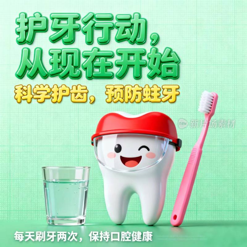 口腔 护齿 刷牙 海报 宣传图