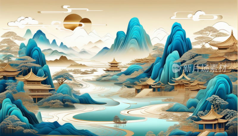 山水画 背景图