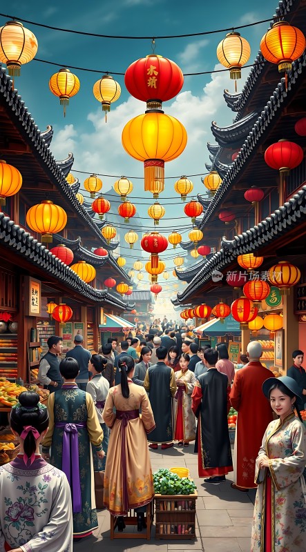 古风集市繁华景象