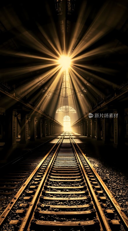 阳光下的铁轨之旅