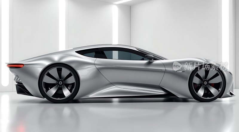 未来座驾银色流线型跑车