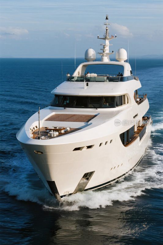 豪华游艇在海上航行