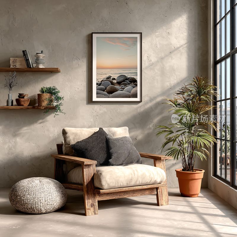 简约风室内角落家居布置