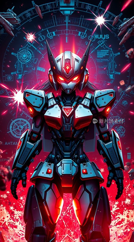 红色机甲战士未来科技感十足