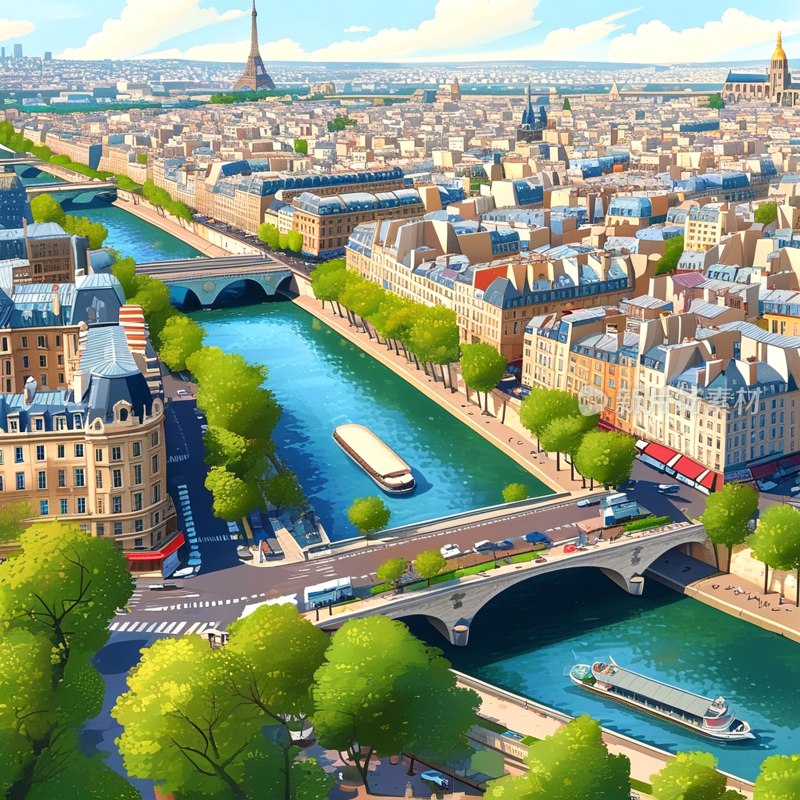 巴黎塞纳河全景