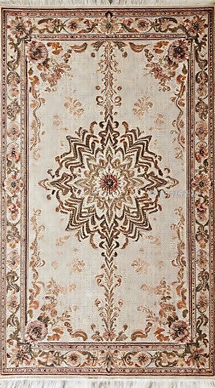 精美花纹地毯中心图案华丽边缘装饰细腻