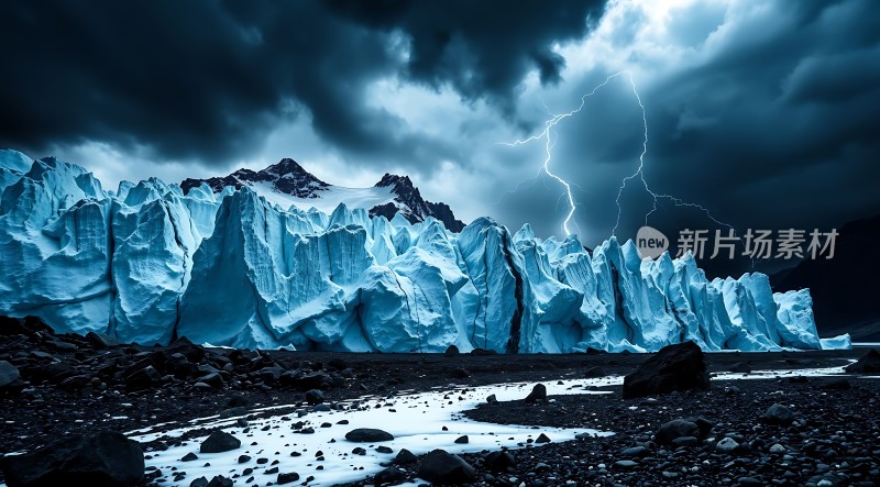 冰山闪电风暴