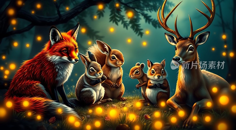 森林里的友谊聚会